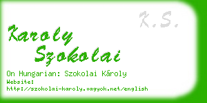 karoly szokolai business card